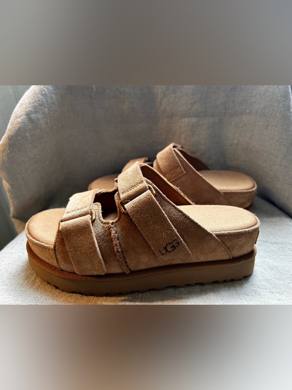 UGG Goldenstar Hi Slide sandal in chestnut. Like new in box. - Picture 11 of 11
